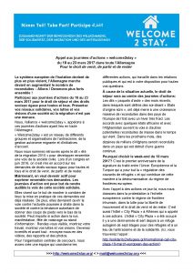 Aufruf Aktionstage Flyer (französisch)